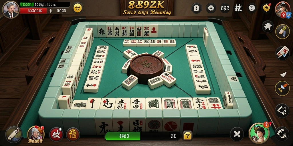 Screenshot gameplay 889ZK menampilkan aksi Mahjong yang menarik.