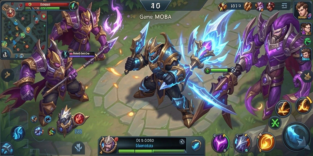Tampilan menarik dari gameplay seru DANATOTO dalam pertempuran MOBA.