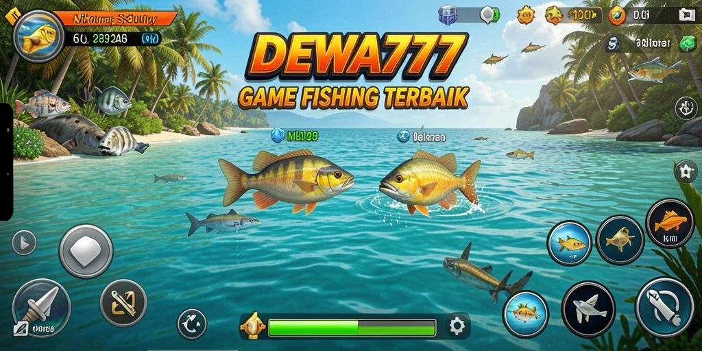 Gameplay DEWA777 menampilkan aksi memancing yang seru dan menantang.