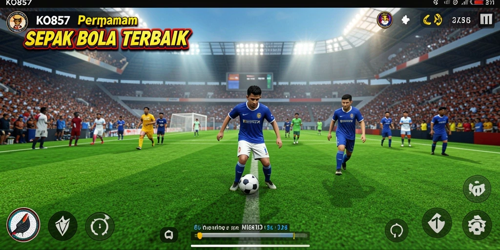 Tangkapan layar menampilkan aksi seru pertandingan sepak bola.