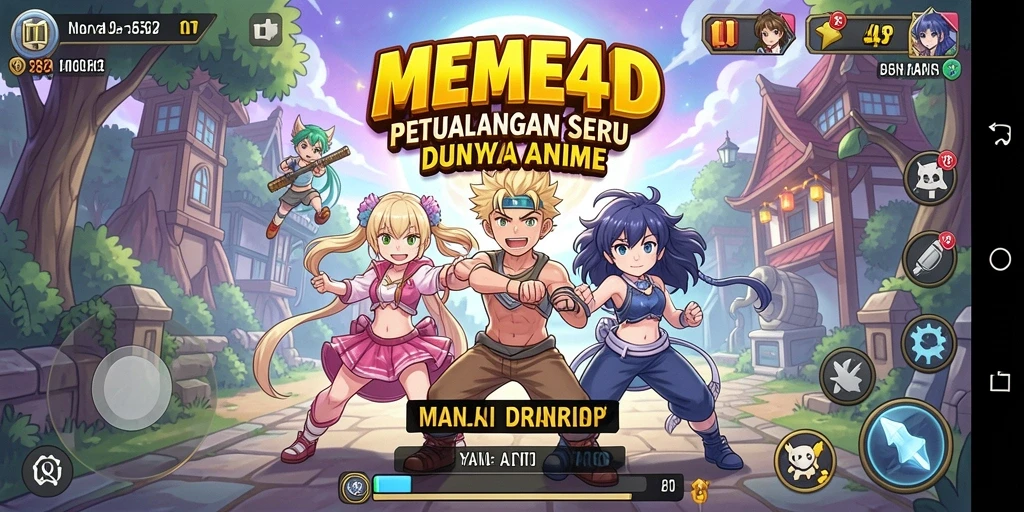 Tampilan gameplay seru dan karakter anime yang menakjubkan.
