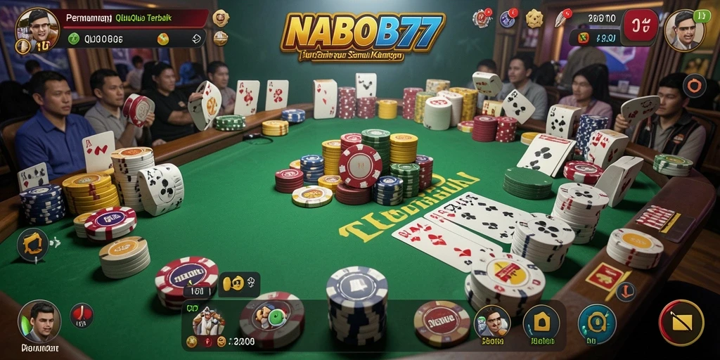 Tampilan gameplay seru dalam NABOB77 dengan fitur QiuQiu.