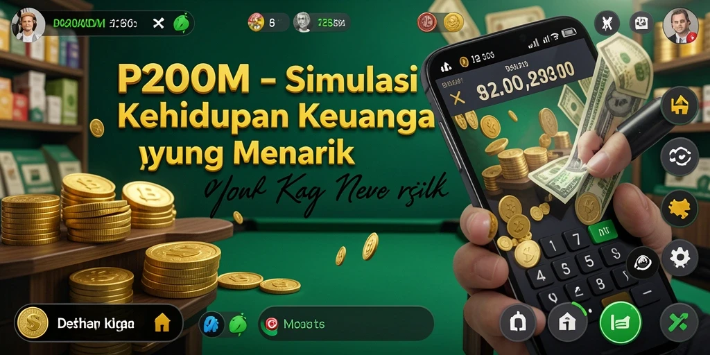 Screenshot gameplay P200M menampilkan pengalaman simulasi keuangan yang mendalam.