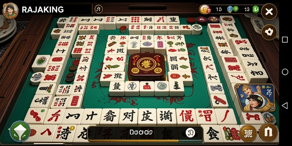 Tampilan gameplay Mahjong yang menarik di RAJAKING.
