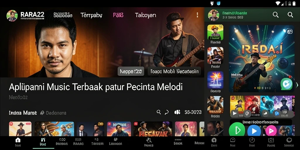 Tampilan gameplay RARA22 yang menunjukkan berbagai pilihan lagu dan fitur menarik.