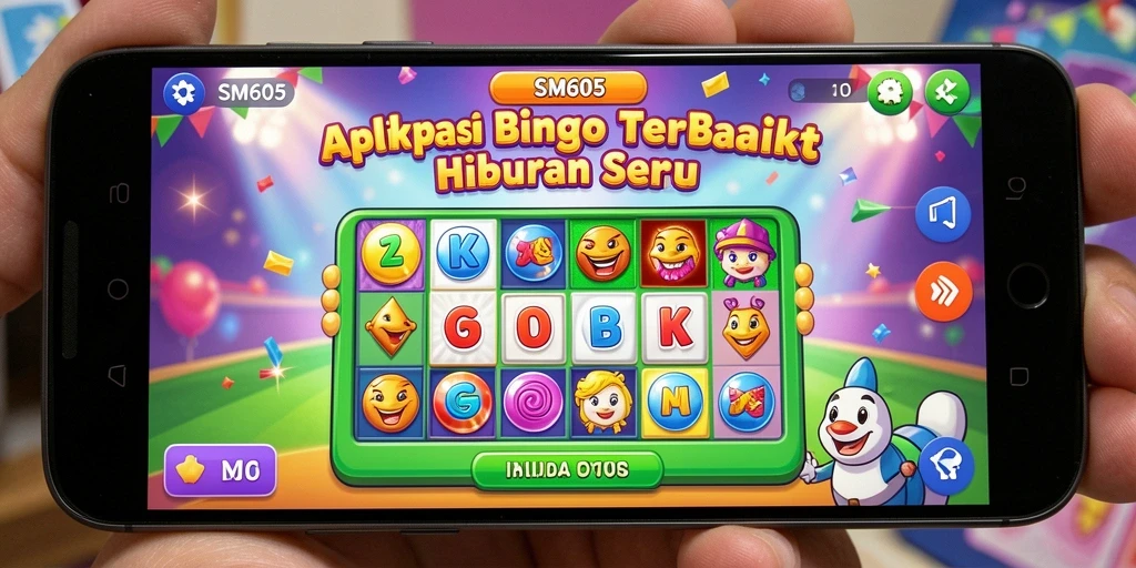 Tampilan gameplay SM605 dengan angka Bingo yang penuh warna dan interaktif.