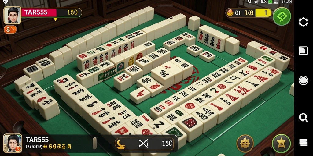 Tangkapan layar TAR555 menampilkan permainan Mahjong yang seru dan menantang.