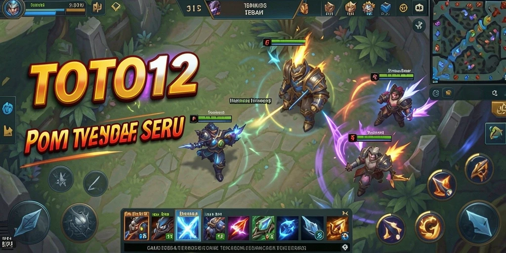 Tangkapan layar TOTO12 menunjukkan aksi pertarungan seru di arena MOBA.